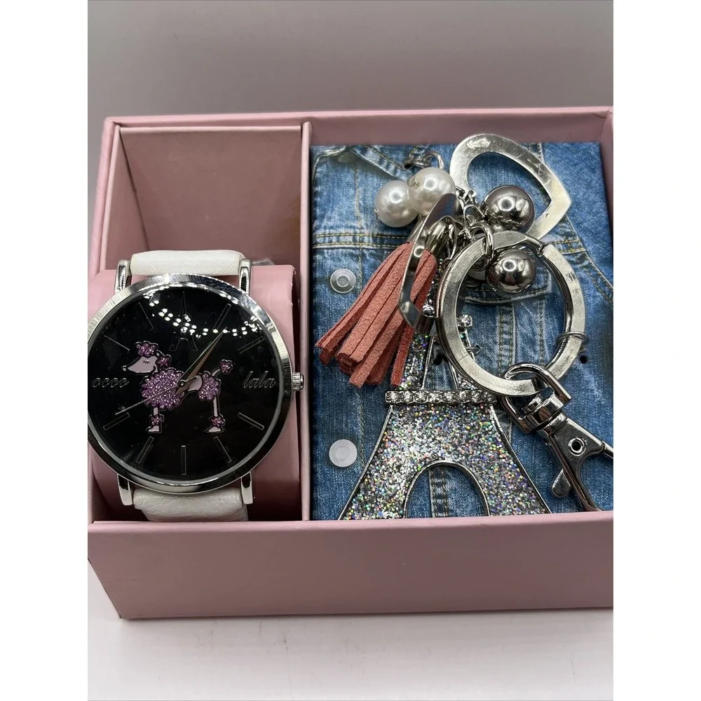 Accutime Women's Watch and Keychain Set‎ Eifel Tower- New in Box